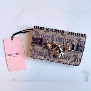 JUICY COUTURE Wallet Juicy Darling Bifold Card Case - Brown Jacquard